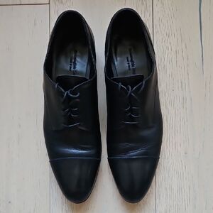Ermenegildo Zegna Black Leather Oxfords
